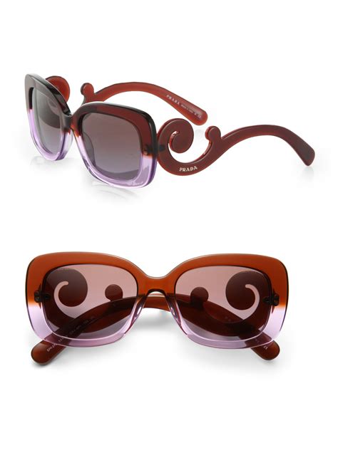 prada purplebaroque square sunglasses|Women's Sunglasses .